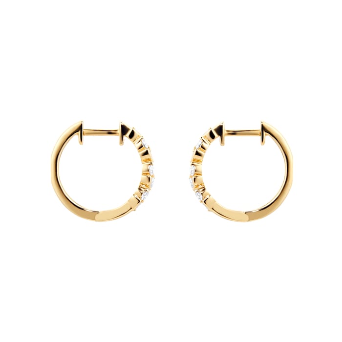 Goldsmiths 9ct Yellow Gold 0.35ct Floral Hoop Earrings