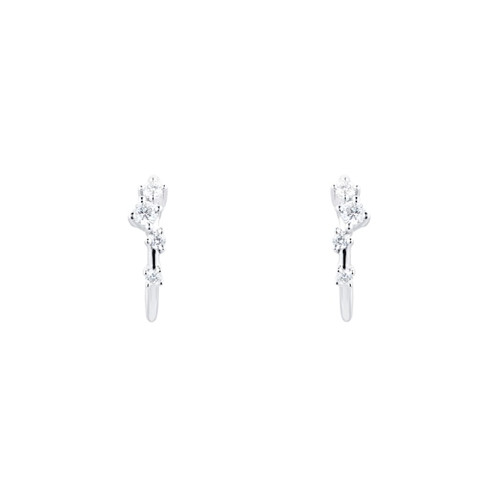 Goldsmiths 9ct White Gold 0.20ct Scatter Hoop Earrings