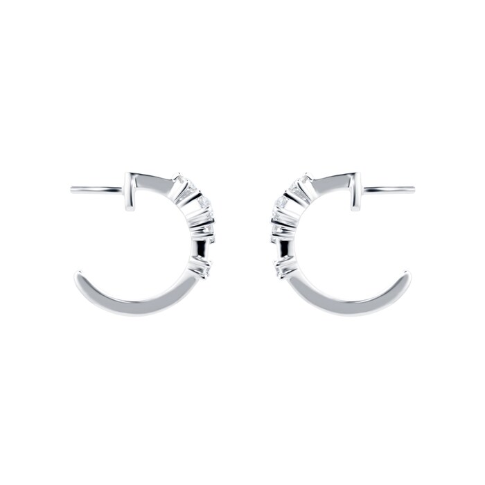 Goldsmiths 9ct White Gold 0.20ct Scatter Hoop Earrings