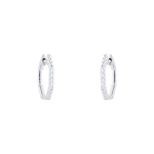 Goldsmiths 9ct White Gold 0.25ct Hexagon Shaped Hoop Earrings