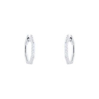 Goldsmiths 9ct White Gold 0.25ct Hexagon Shaped Hoop Earrings