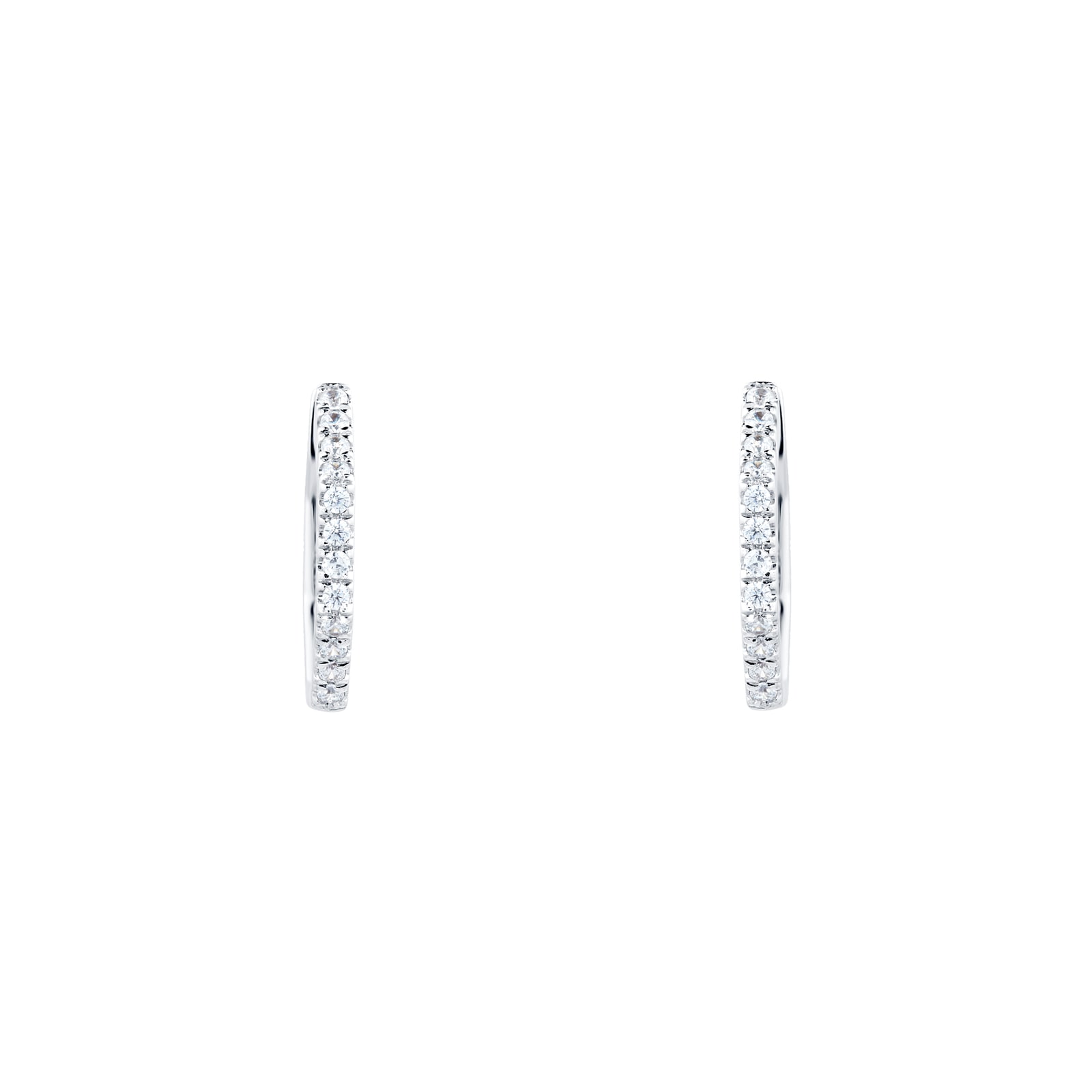 Goldsmiths 9ct White Gold 0.25ct Hexagon Shaped Hoop Earrings Goldsmiths 9ct White Gold 0.25ct Hexagon Shaped Hoop Earrings