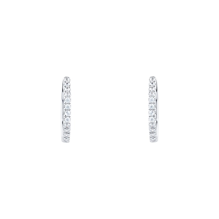 Goldsmiths 9ct White Gold 0.25ct Hexagon Shaped Hoop Earrings