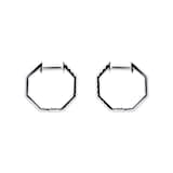 Goldsmiths 9ct White Gold 0.25ct Hexagon Shaped Hoop Earrings