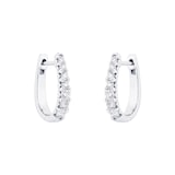 Goldsmiths 18ct White Gold Diamond Graduated Hoop Earrings