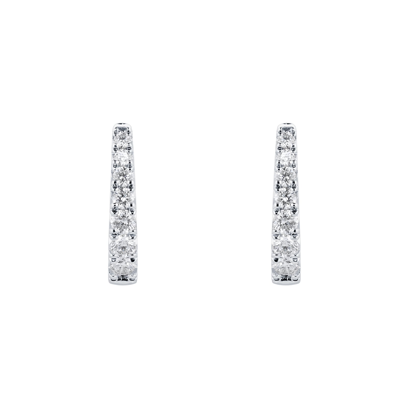 Goldsmiths 18ct White Gold Diamond Graduated Hoop Earrings Goldsmiths 18ct White Gold Diamond Graduated Hoop Earrings