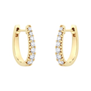 Goldsmiths 18ct Yellow Gold Diamond Graduated Hoop Earrings