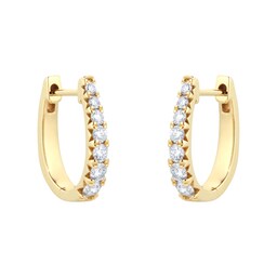 15430044 - 18ct Yellow Gold Diamond Graduated Hoop Earrings