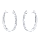 Goldsmiths 18ct White Gold Diamond Split Hoop Earrings