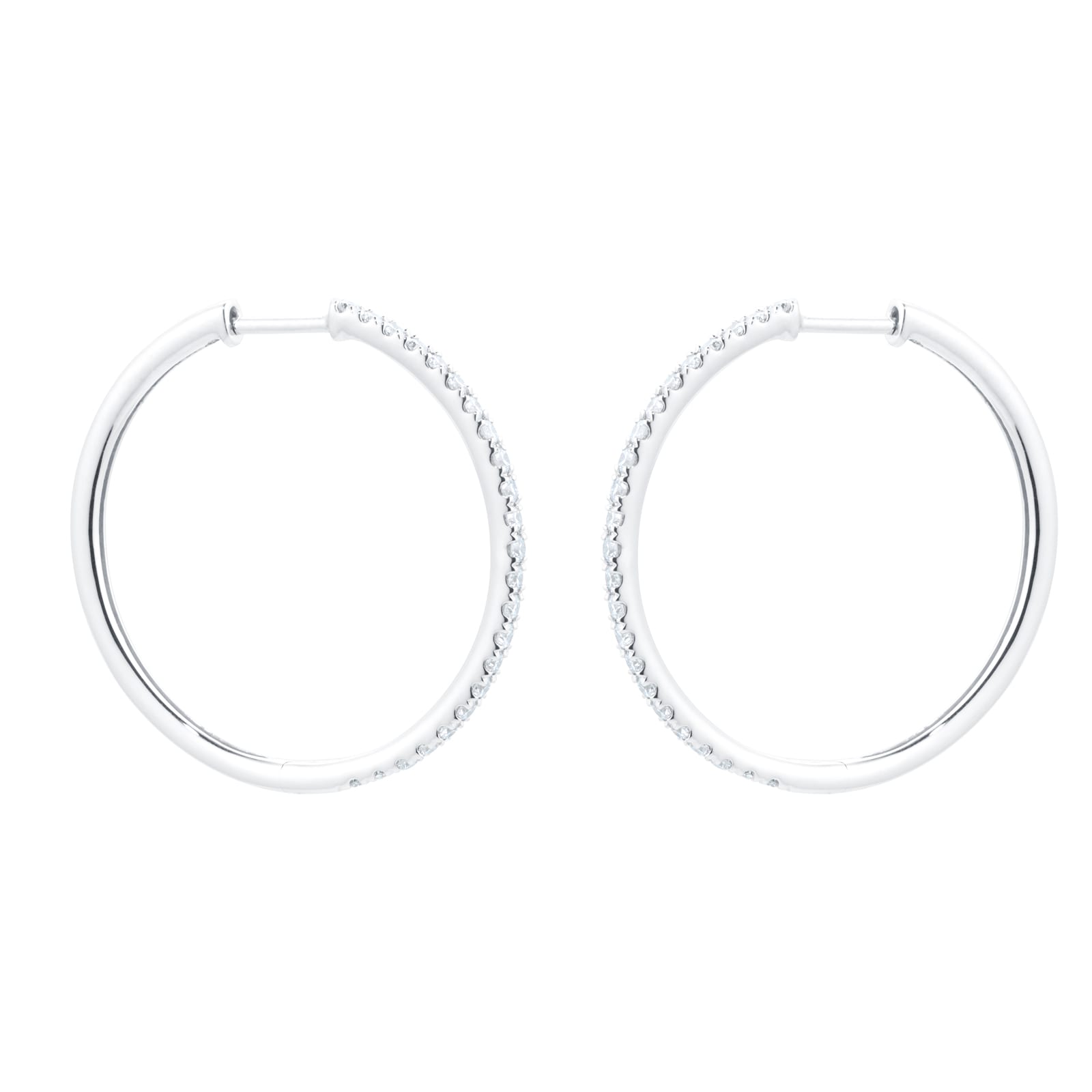 Thin diamond deals huggie earrings