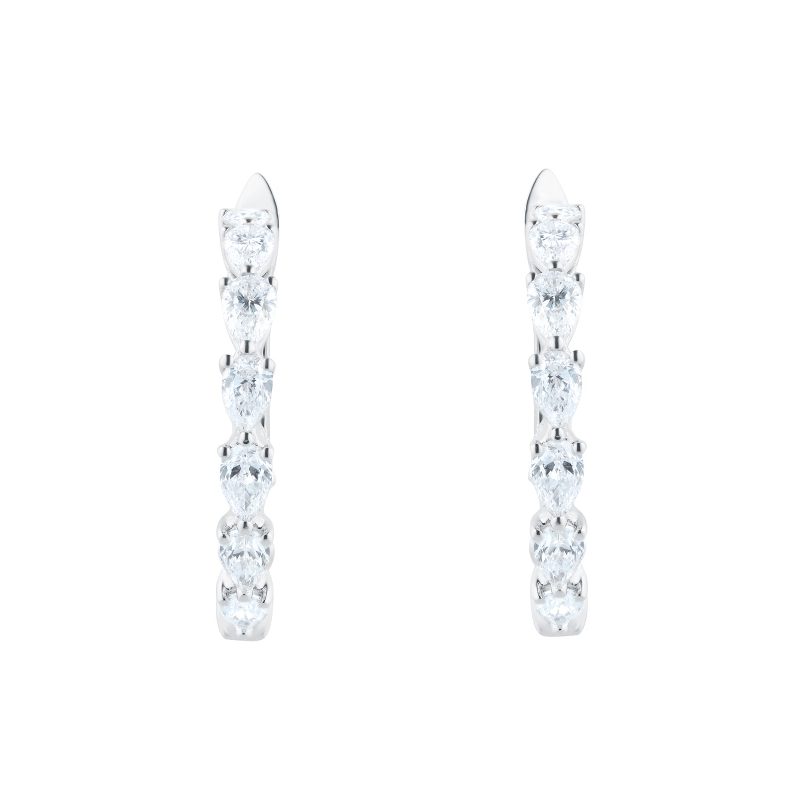 Goldsmiths 18ct White Gold 5.45cttw Pear Cut Diamond Hoop Earrings Goldsmiths 18ct White Gold 5.45cttw Pear Cut Diamond Hoop Earrings