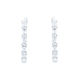 Goldsmiths 18ct White Gold 5.45cttw Pear Cut Diamond Hoop Earrings