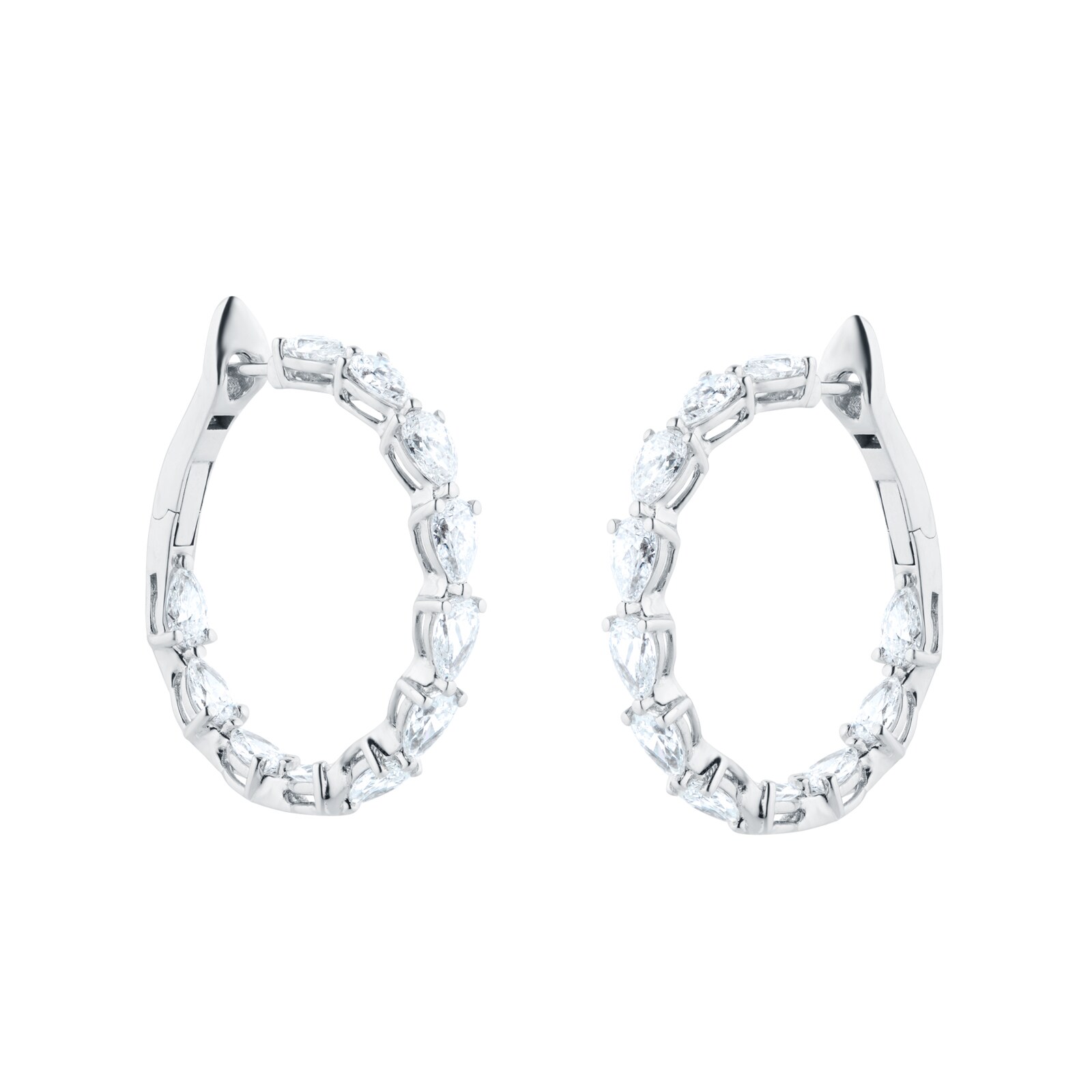 Goldsmiths 18ct White Gold 5.45cttw Pear Cut Diamond Hoop Earrings Goldsmiths 18ct White Gold 5.45cttw Pear Cut Diamond Hoop Earrings
