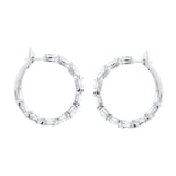 Goldsmiths 18ct White Gold 5.45cttw Pear Cut Diamond Hoop Earrings