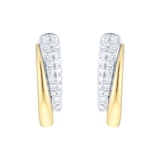 Goldsmiths 18ct Yellow & White Gold 0.40cttw Diamond Bypass Hoop Earrings