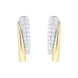 15430073 - 18ct Yellow & White Gold 0.40cttw Diamond Bypass Hoop Earrings