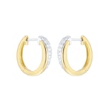 Goldsmiths 18ct Yellow & White Gold 0.40cttw Diamond Bypass Hoop Earrings