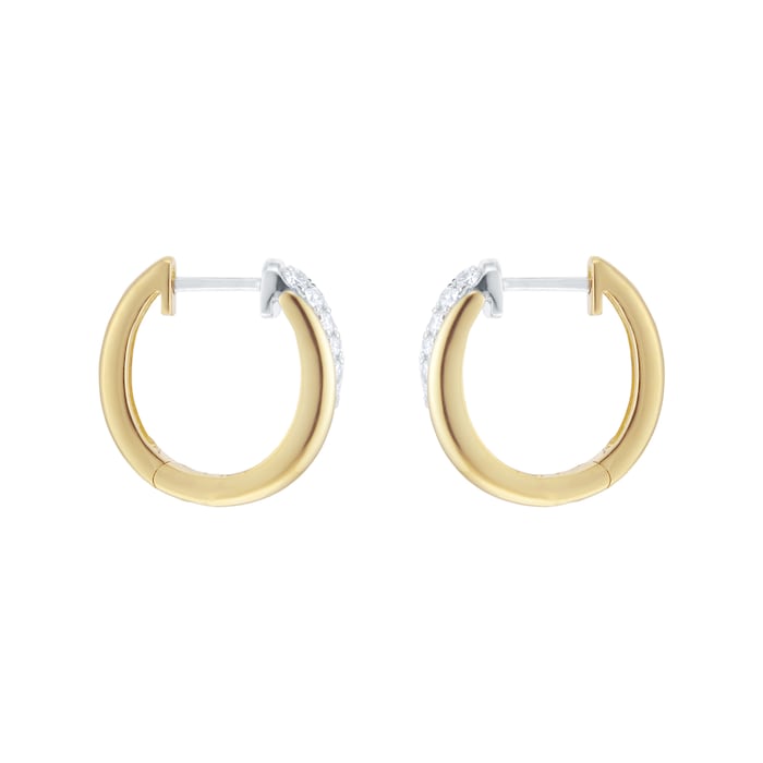 Goldsmiths 18ct Yellow & White Gold 0.40cttw Diamond Bypass Hoop Earrings