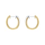 Goldsmiths 18ct Yellow & White Gold 0.40cttw Diamond Bypass Hoop Earrings