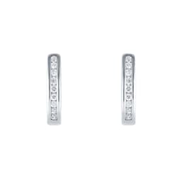 15430074 - 9ct White Gold 0.15cttw Diamond Channel Set Hoop Earrings
