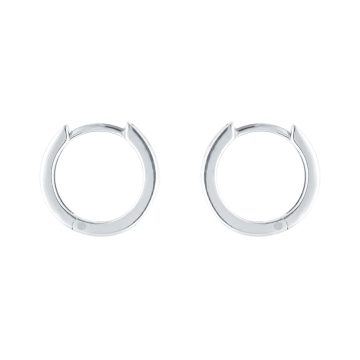 Goldsmiths 9ct White Gold 0.15cttw Diamond Channel Set Hoop Earrings