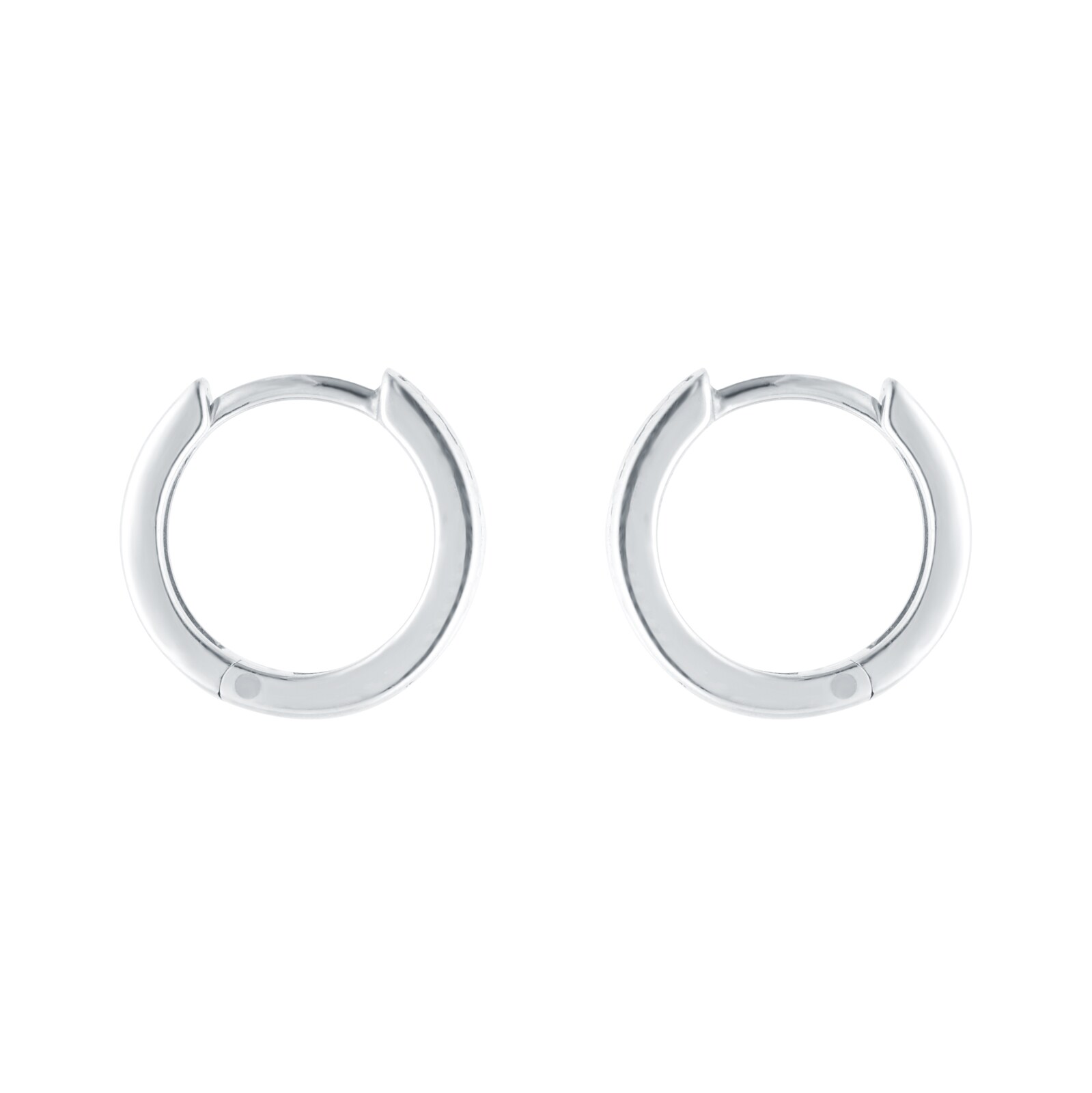 Goldsmiths 9ct White Gold 0.15cttw Diamond Channel Set Hoop Earrings