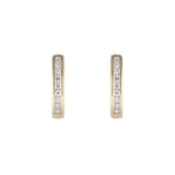 Goldsmiths 9ct Yellow Gold 0.15cttw Diamond Channel Set Hoop Earrings