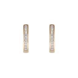 15430075 - 9ct Yellow Gold 0.15cttw Diamond Channel Set 10mm Hoop Earrings