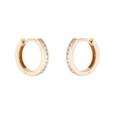 Goldsmiths 9ct Yellow Gold 0.15cttw Diamond Channel Set Hoop Earrings