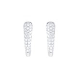 Goldsmiths 18ct White Gold 0.40cttw Diamond Pave Tapered Hoop Earrings