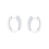 Goldsmiths 18ct White Gold 0.40cttw Diamond Pave Tapered Hoop Earrings