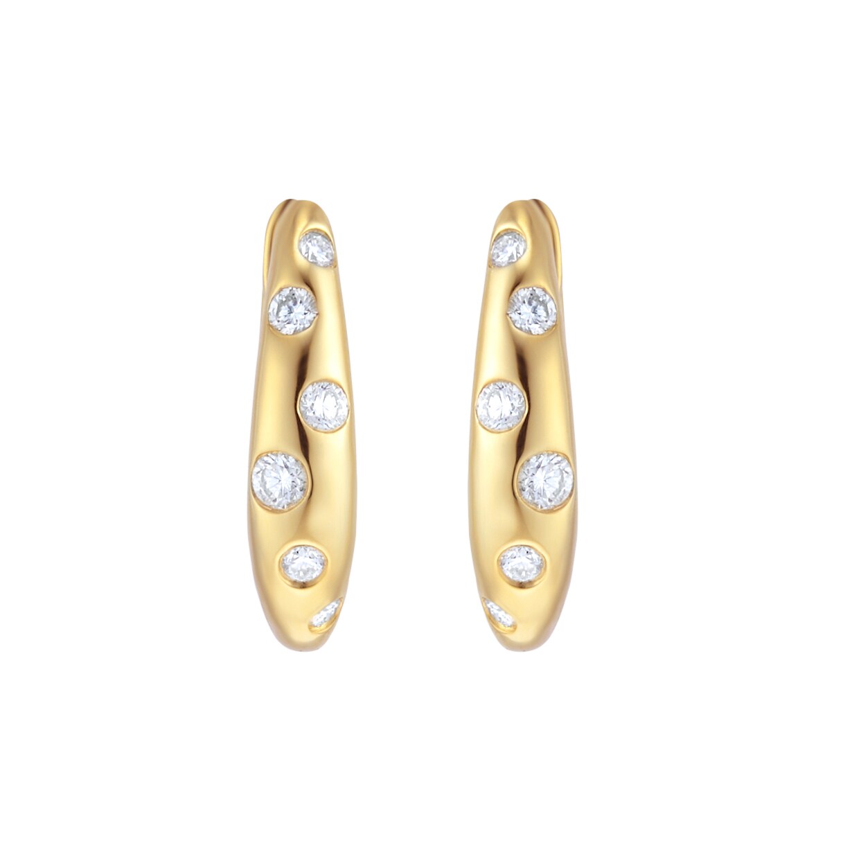 Goldsmiths 9ct Yellow Gold 0.25cttw Diamond Flush Scatter Hoop Earrings Goldsmiths 9ct Yellow Gold 0.25cttw Diamond Flush Scatter Hoop Earrings