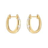 Goldsmiths 9ct Yellow Gold 0.25cttw Diamond Flush Scatter Hoop Earrings