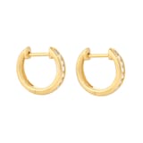 Goldsmiths 18ct Yellow Gold 0.15cttw Diamond Channel Set Hoop Earrings