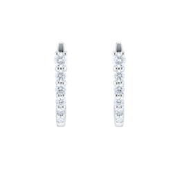 15430082 - 9ct White Gold 0.33cttw Diamond Tapered Hoop Earrings
