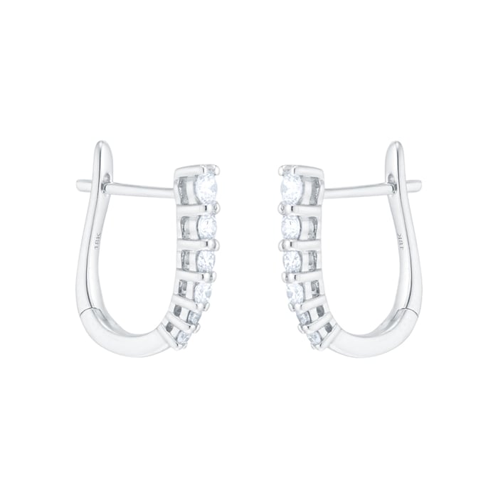 Goldsmiths 9ct White Gold 0.33cttw Diamond Tapered Hoop Earrings