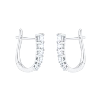 Goldsmiths 9ct White Gold 0.33cttw Diamond Tapered Hoop Earrings Goldsmiths 9ct White Gold 0.33cttw Diamond Tapered Hoop Earrings