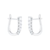 Goldsmiths 9ct White Gold 0.33cttw Diamond Tapered Hoop Earrings