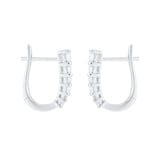 Goldsmiths 9ct White Gold 0.33cttw Diamond Tapered Hoop Earrings