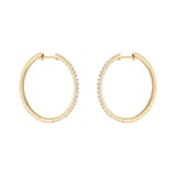 Goldsmiths 9ct Yellow Gold 0.50cttw Diamond Large Thin Hoop Earrings