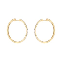 15430083 - 9ct Yellow Gold 0.50cttw Diamond Large Thin Hoop Earrings