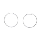 Goldsmiths 9ct White Gold 0.50cttw Diamond Large Thin Hoop Earrings