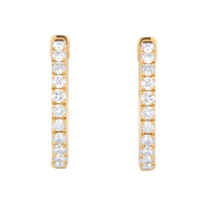 Goldsmiths 9ct Yellow Gold 0.30cttw Brilliant Cut Diamond Hoop Earrings
