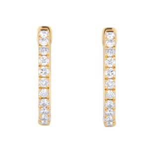 Goldsmiths 9ct Yellow Gold 0.30cttw Brilliant Cut Diamond Hoop Earrings