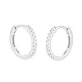 Goldsmiths 18ct White Gold 0.15cttw Diamond Huggie Hoop Earrings