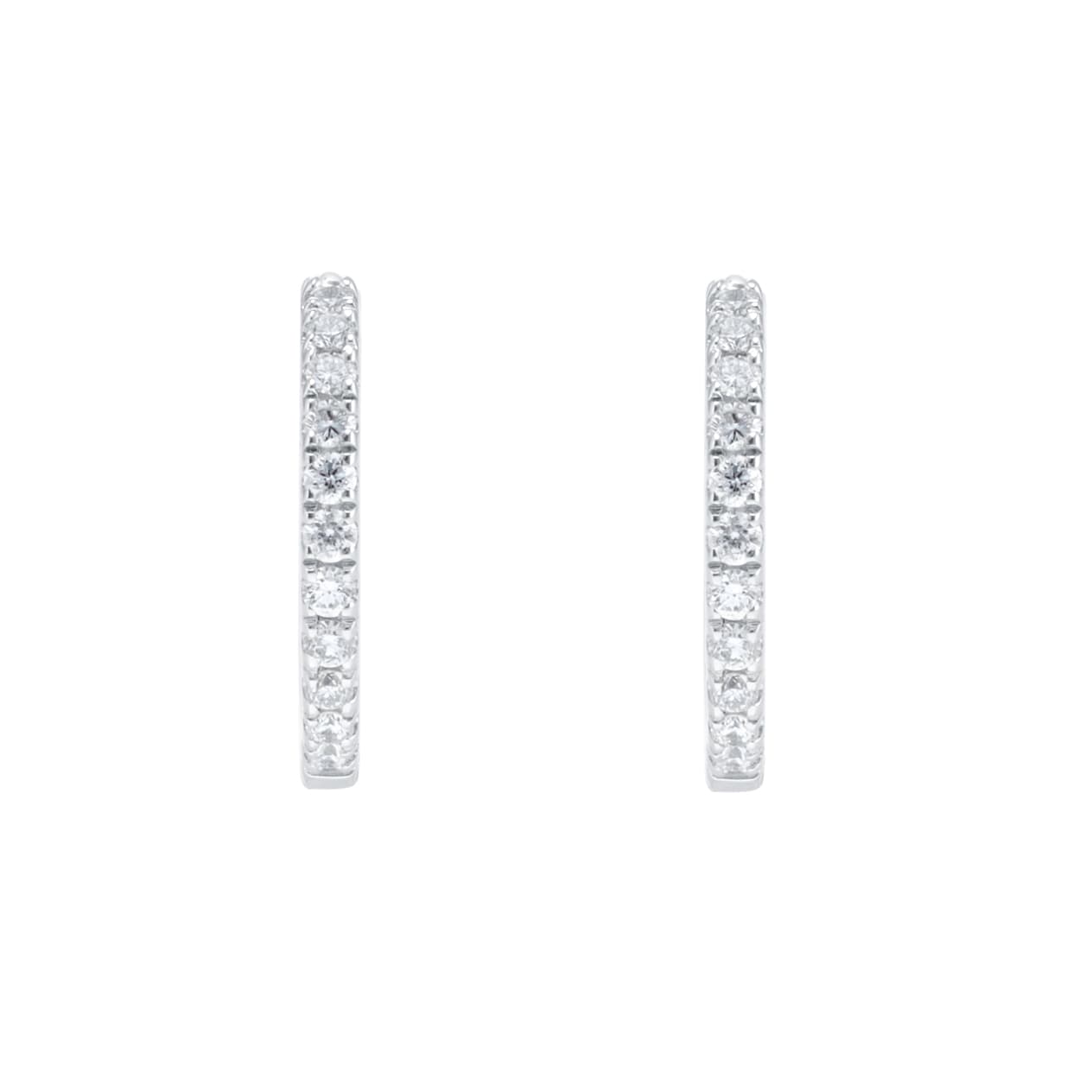 Goldsmiths 18ct White Gold 0.15cttw Diamond Huggie Hoop Earrings Goldsmiths 18ct White Gold 0.15cttw Diamond Huggie Hoop Earrings