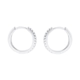 Goldsmiths 18ct White Gold 0.15cttw Diamond Huggie Hoop Earrings