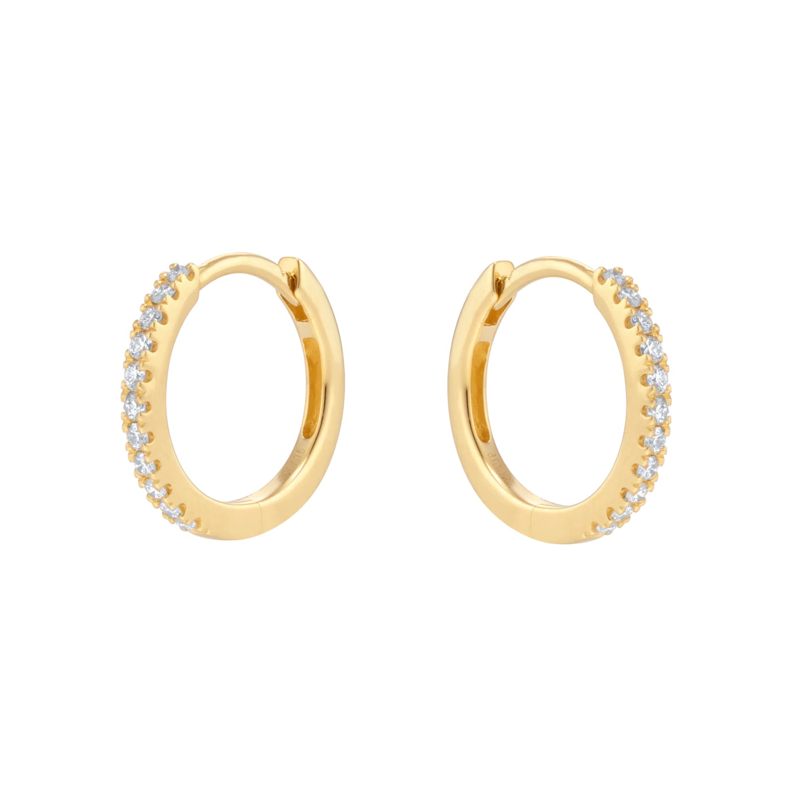 Best Luxury 
18ct Yellow Gold 0.15cttw Diamond Huggie Hoop Earrings