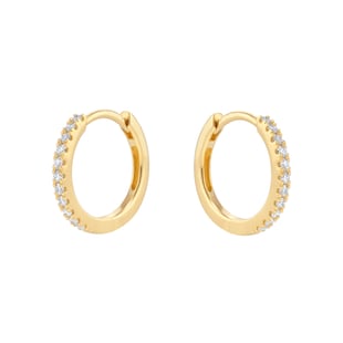 Goldsmiths 18ct Yellow Gold 0.15cttw Diamond Huggie Hoop Earrings