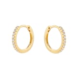 Goldsmiths 18ct Yellow Gold 0.15cttw Diamond Huggie Hoop Earrings
